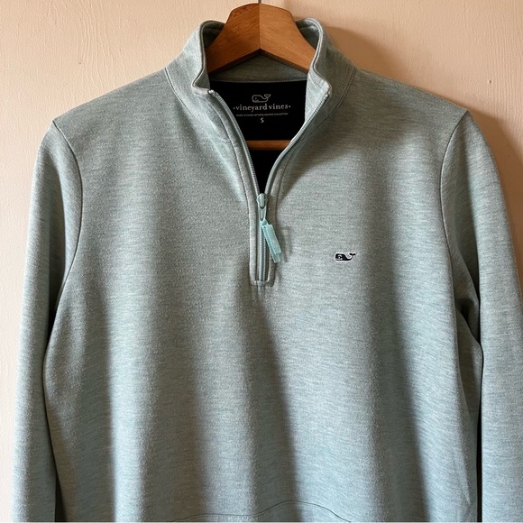 Vineyard Vines Seafoam Green Quarter Zip Sweatshirt, Size S - Picture 2 of 10